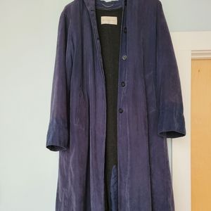 Long navy trench coat